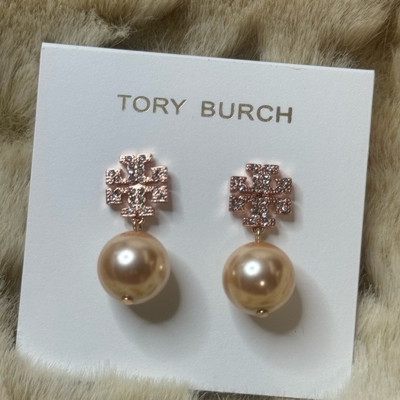 Tory Burch Rose Gold and Pearl Earrings - Picture 3 of 4